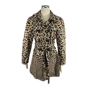 Ambitions Cheetah Print Trench Jacket Medium